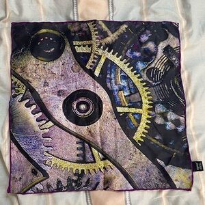 100% Silk Abstract Print Square Scarf